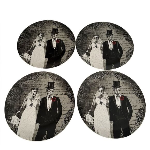 Harvest green studio Halloween Skeleton Bride & Groom EUC - Picture 3 of 4